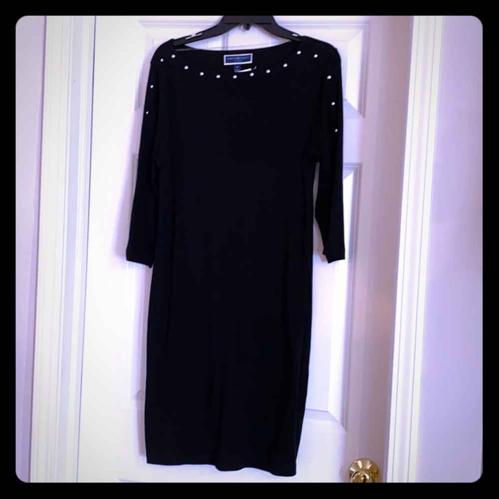 NWT Karen Scott Sport Black Cotton Studded Dress